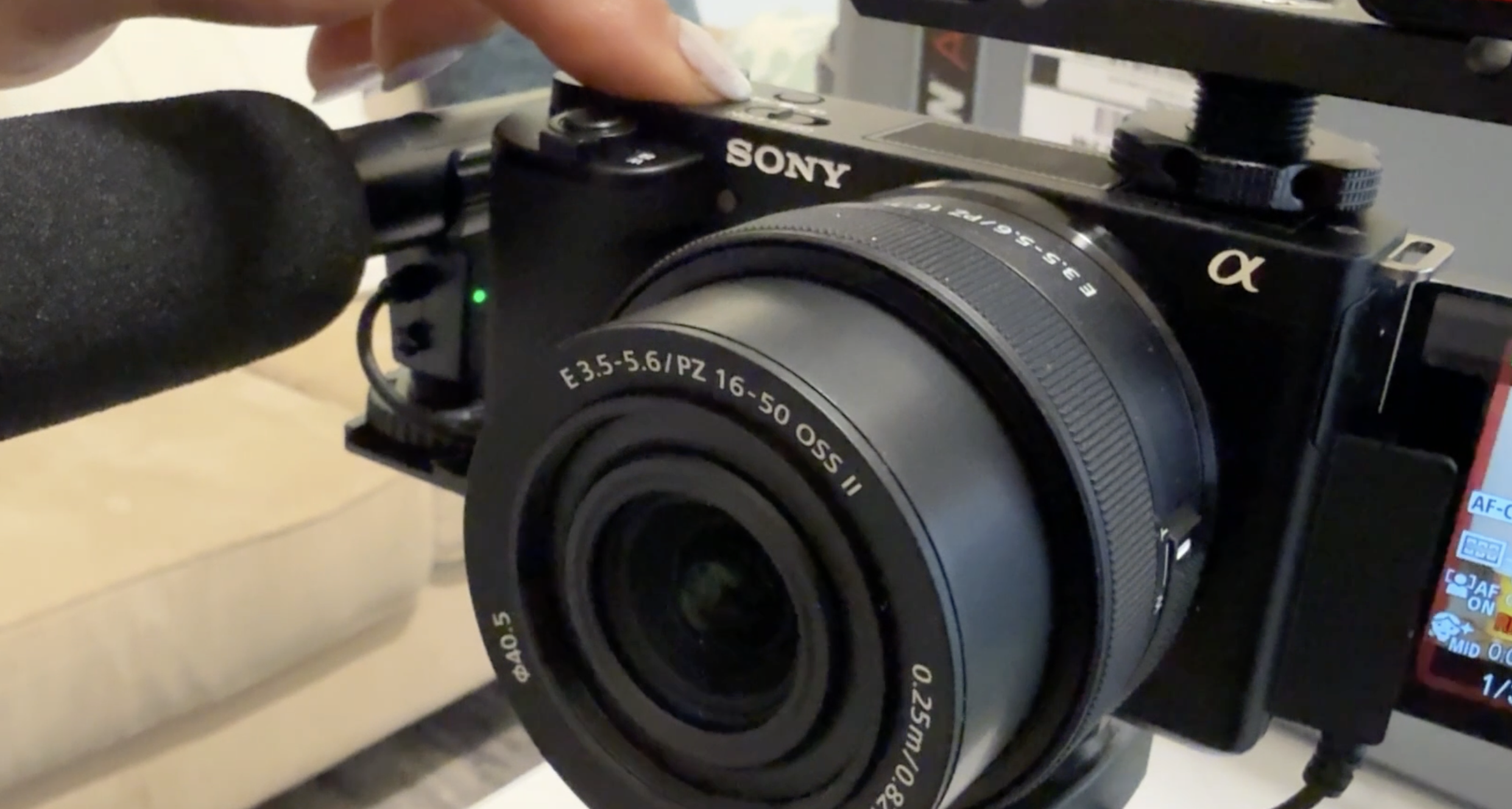 Press record button on camera