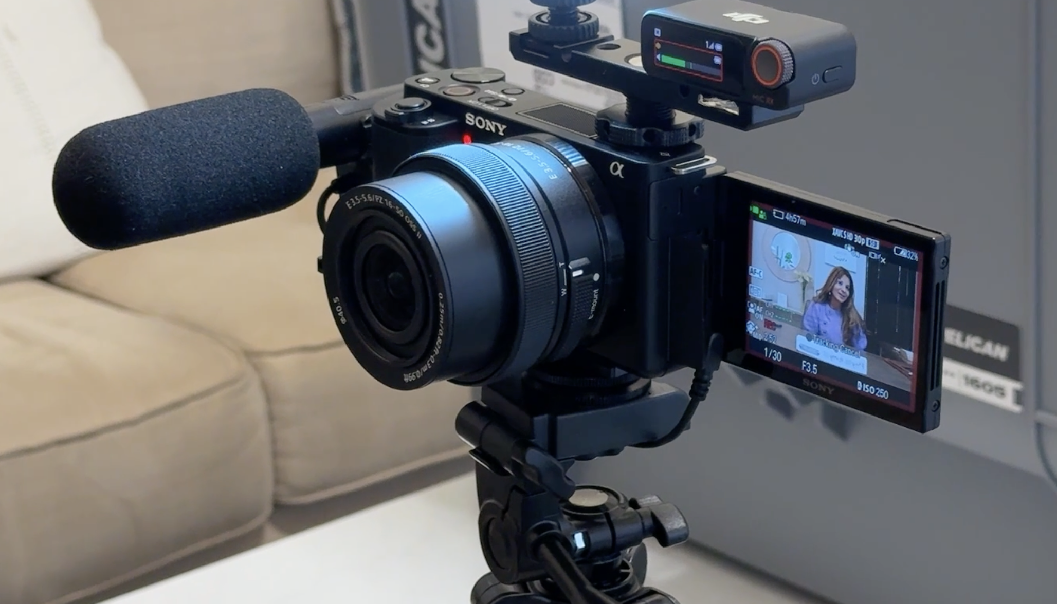 Talk directly into the lens